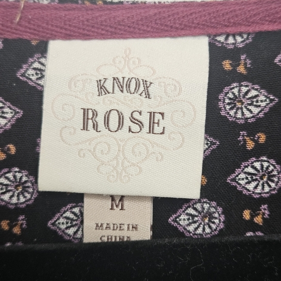 Knox Rose Paisley & Batic Print Flowy Quater Sleeve Midi sz M Tunic Dress - Picture 3 of 11